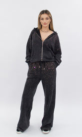 Trening negru Senis decorat cu strasuri fine