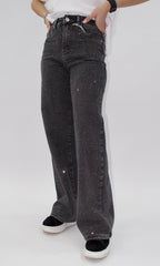 Blugi negri cu strass-uri