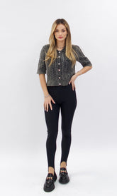 Colanți negri Henna cu talie înaltă