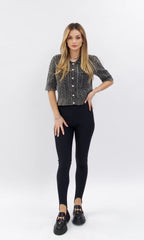 Colanți negri Henna cu talie înaltă