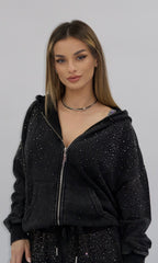 Trening negru Senis decorat cu strasuri fine