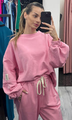 Trening roz deschis Cenis din bumbac, lejer și confortabil