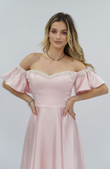 Rochie roz pudră scurtă