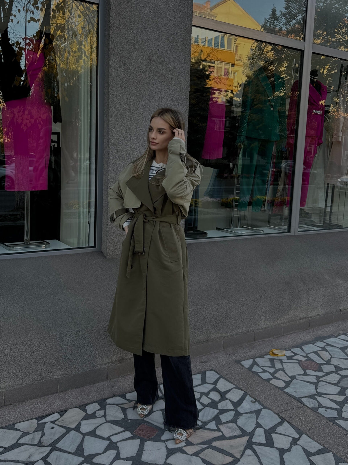 Trench Oversized Military